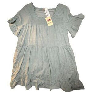 ENTRO Small Knots Square Neck Mini Dress (NWT)